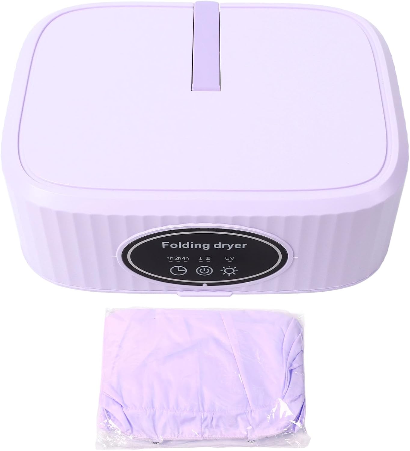 Foldable Mini Electric Laundry Dryer with Dryer Bag Timer Function Quiet US Plug 110V Portable Clothes for Light Clothes Underwear (Purple)