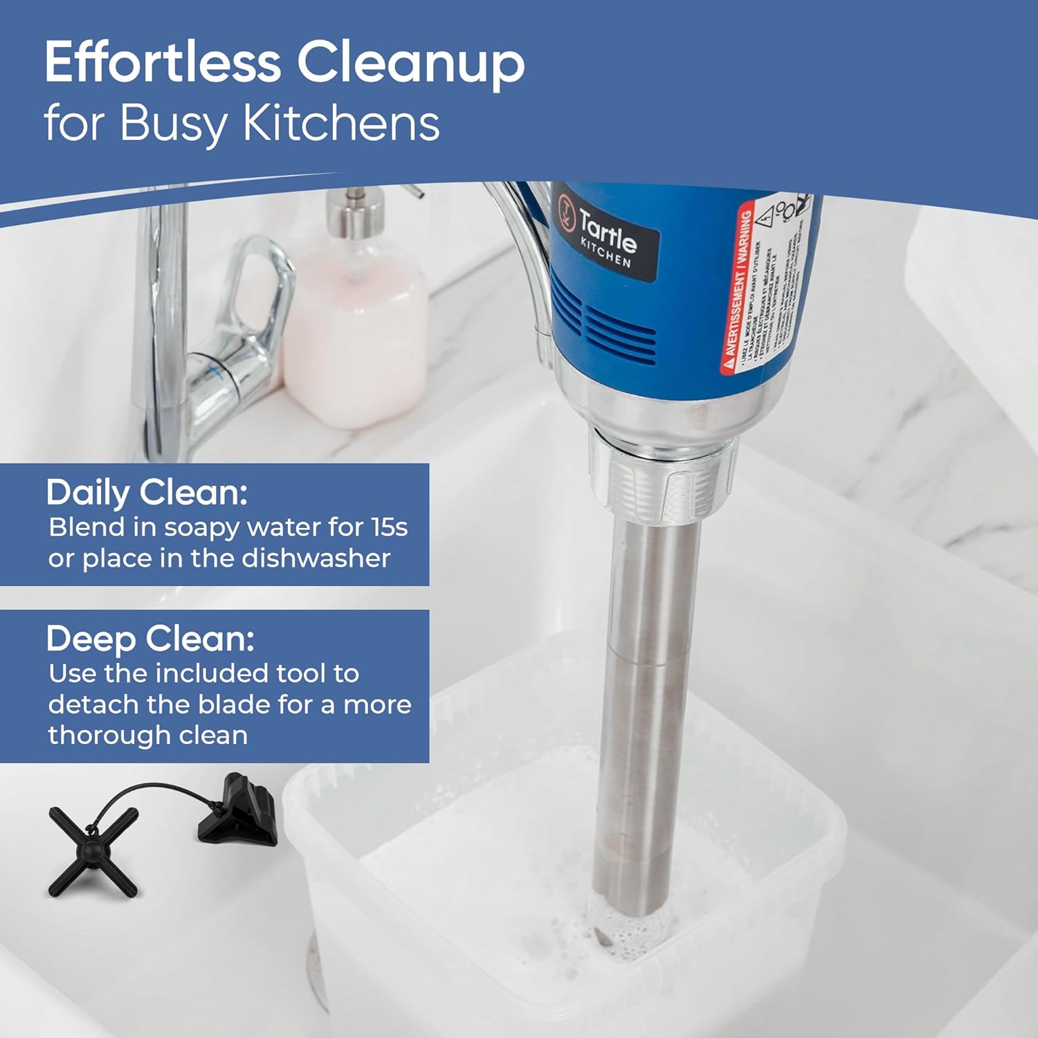 TK Commercial Immersion Blender, 500 Watt/.5 HP Variable Speed Motor, 16,000 RPM Heavy Duty with Performance Assurance - 16