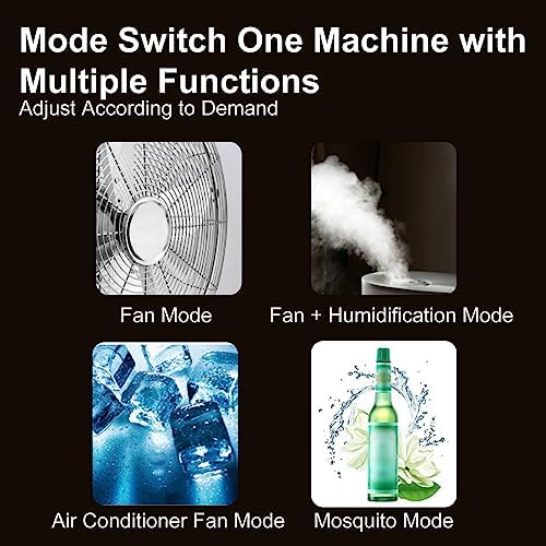 Air Conditioner Fan Evaporative Air Cooler 3 Speeds, with Misting Function, 120° Oscillation Swamp Cooler, for Office, Home, Room, Outdoor(Size:102cm/55L)