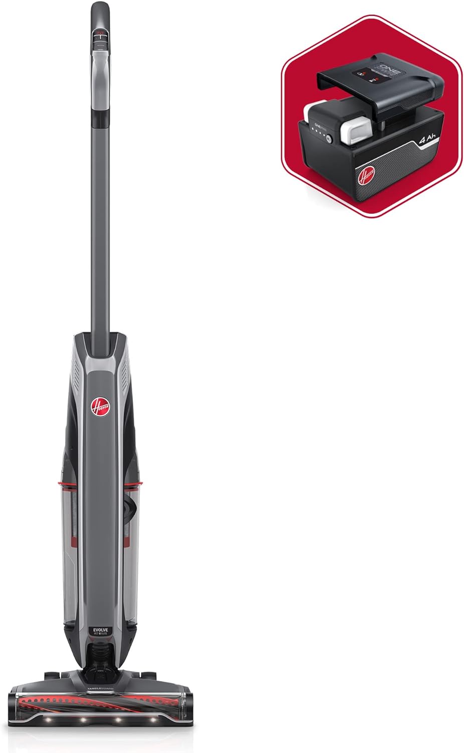 Hoover ONEPWR Evolve Pet Elite Cordless Vacuum Cleaner, Lightweight Stick Vac, Small Upright Vacuum Cleaner, Ideal for Pet Hair, XL Dirt Cup Capacity, Cordless Vacuum Cleaners for Home Use