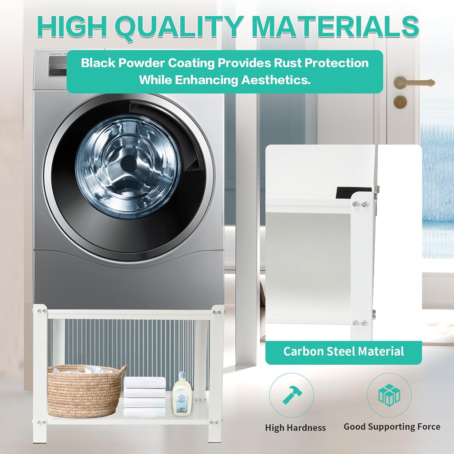 Universal Laundry Pedestal for Washer and Dryer Stand W28''xD28''xH20'' Dryer Pedestals 700lbs Load Capacity Washing Machine Pedestal Heavy Duty Washer Pedestal for Washer and Dryer