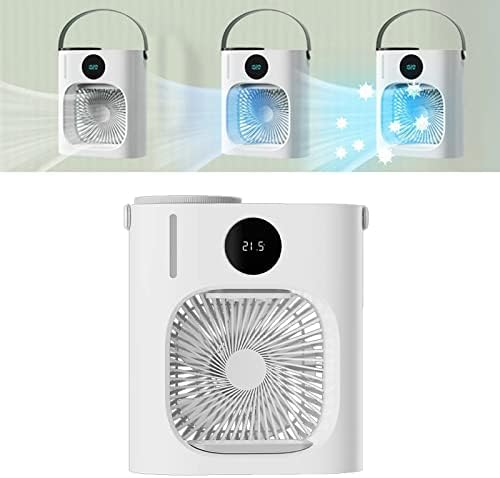 Zerodis 3 Speeds Low Noise Cooling Humidifying USB Summer Portable Table Air Cooler Whole House Air Circulation Humidifier for Bedroom Living Room Mini Conditioner 900ml
