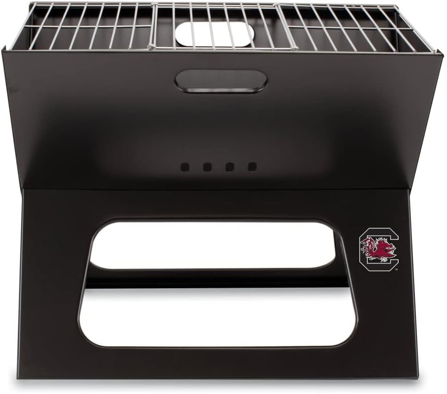 PICNIC TIME NCAA South Carolina Gamecocks X-Grill Portable Grill - Camping Grill - Small Charcoal Grill for Tailgating