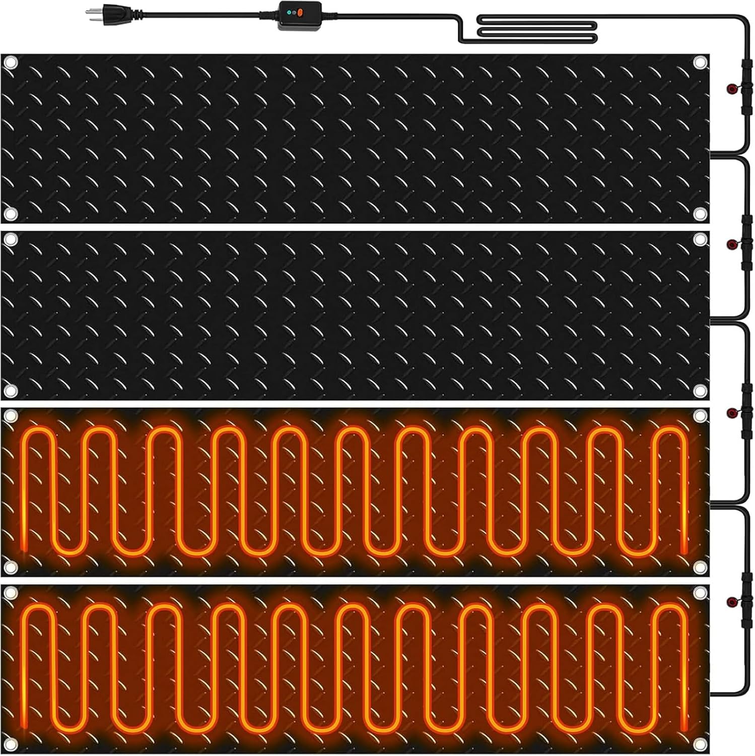 Snow melt pad 110V Heated Snow melt Anti-Slip Walkway Outdoor pad, Suitable for Residential and Industrial use(10x48in/(25.4x120cm))