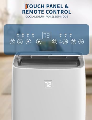 Portable Air Conditioners 14,000 BTU, Air Conditioner Portable With 24H Timer, Window Kit Included, Ultra Quiet AC Unit for Large Room Indoor, 750 Sq.Ft Capacity, White