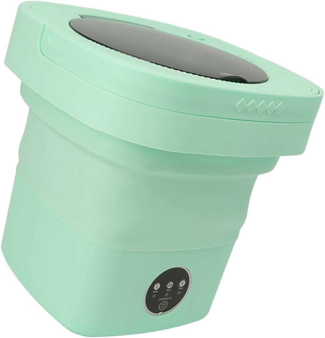 POCREATION 6.5L Washing Machine, Portable Washing Machine Folding Portable Automatic Deep Wash and Spin Dry Washer with Water Tube 100‑240V (US Plug)