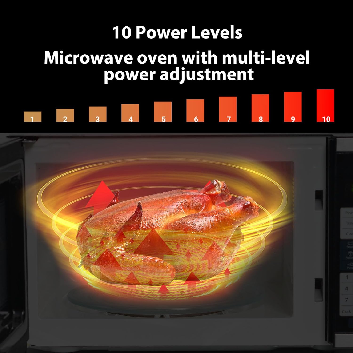 0.7 Cu.ft. Countertop Microwave Oven Countertop, 6 Auto Menus, 700W Small Microwave with 10 Power Levels, Child Lock & Space-Saving