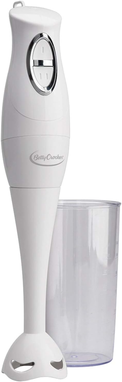 Betty Crocker Hand Blender with Beaker, White, BC-1303CK