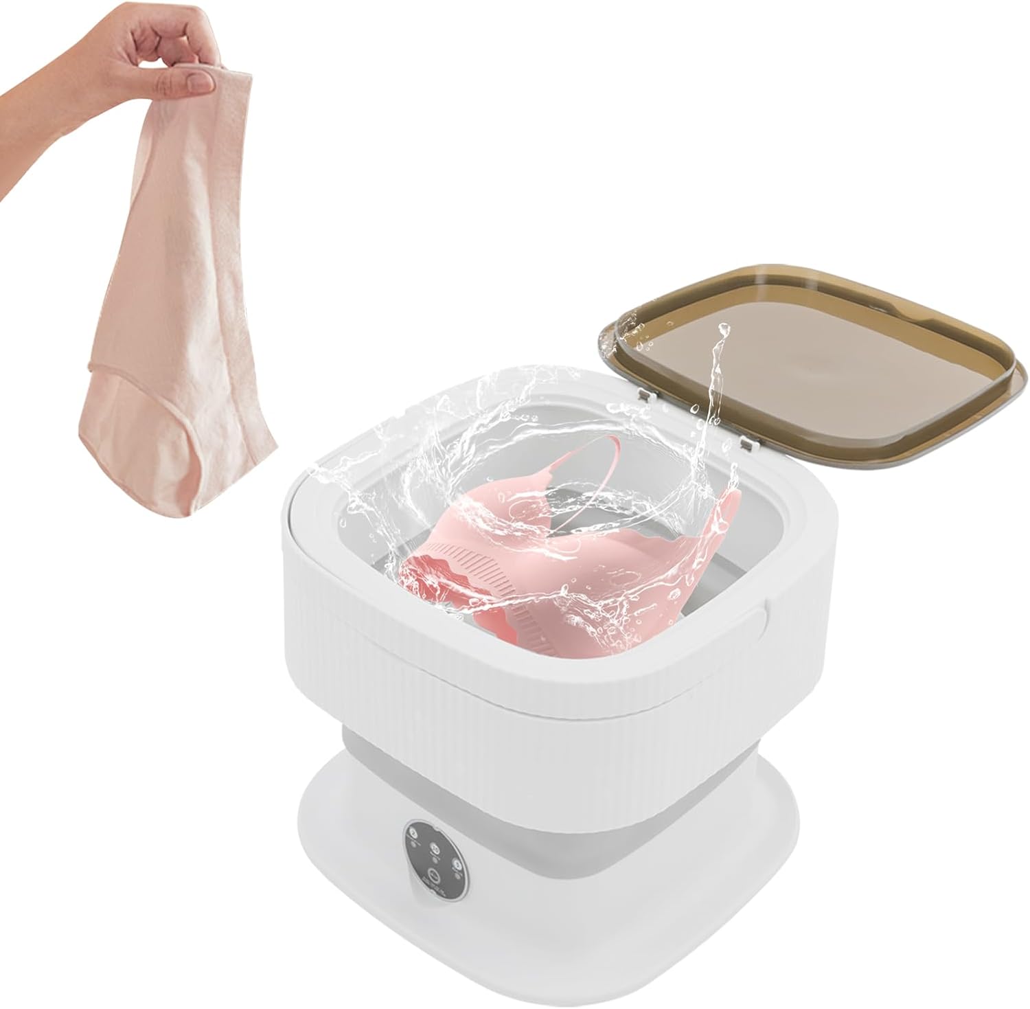 Portable Washing Machine, Foldable 10L Large Capacity Washer with 3 Modes Deep Cleaning, for Laundry, Dorms, College, RV, Camping, Underwear,Socks,Baby Clothes