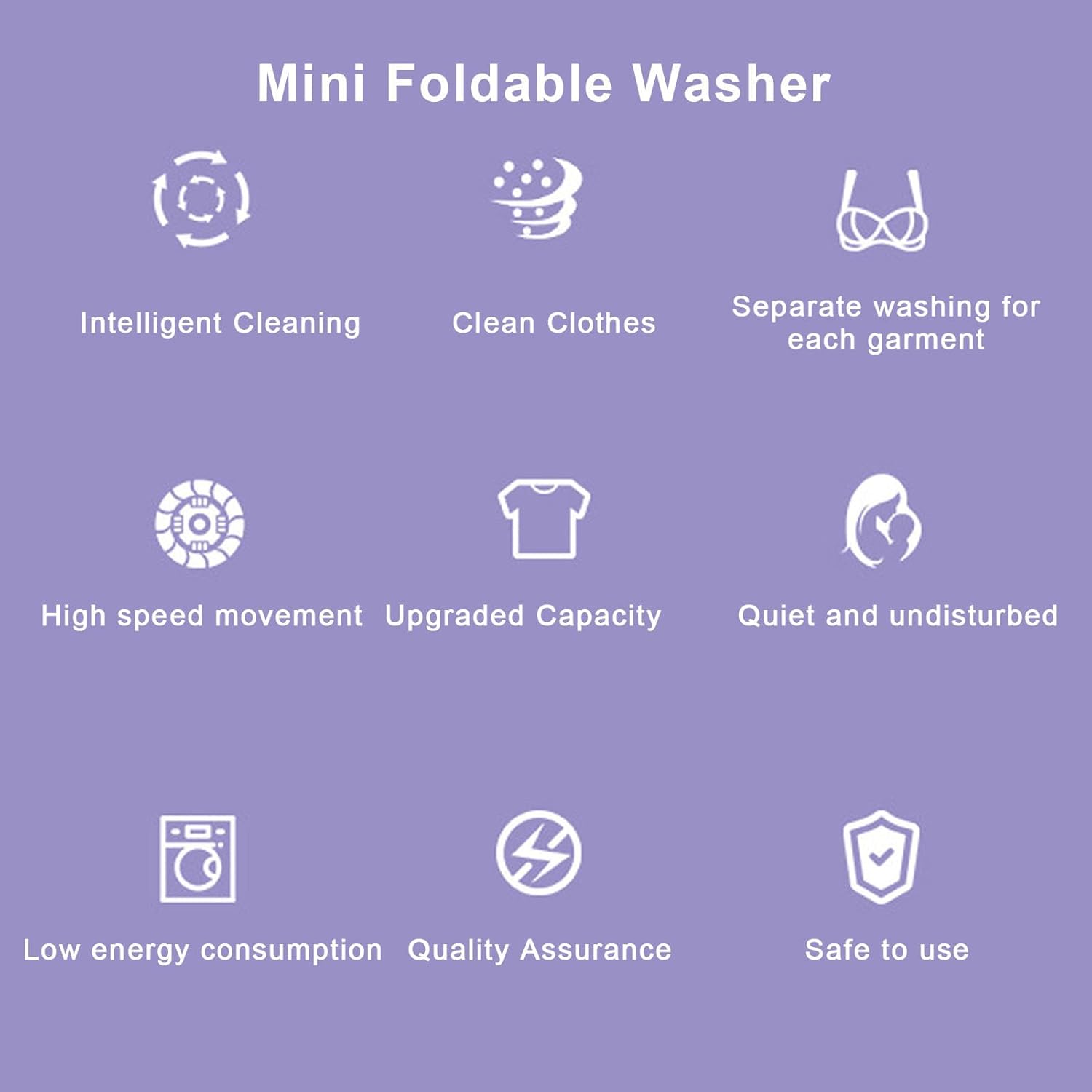 gernie Portable Washing Machine, 11L Large Capacity Automatic Mini Bucket Washer for Underwear Socks Baby Clothes, Foldable Washer with Drainage Pipe for RV Travel Apartment Dorm Hotel
