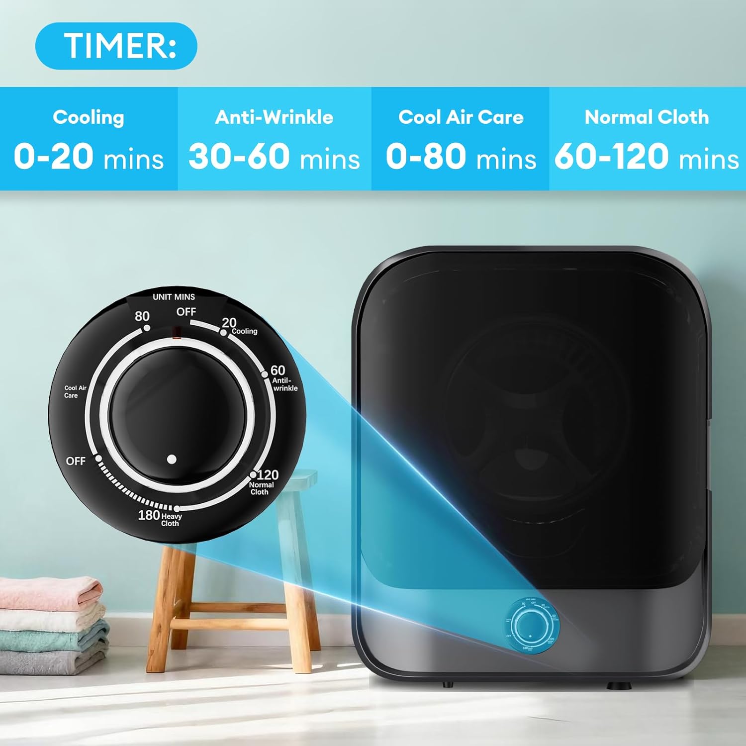 TABU Compact Washer and Dryer Combo Set,20LBS Full-Automatic Washing Machine with 10 Washing Programs & 2.6 Cu.Ft Compact Dryer with Stainless Steel Inner Tub,Grey