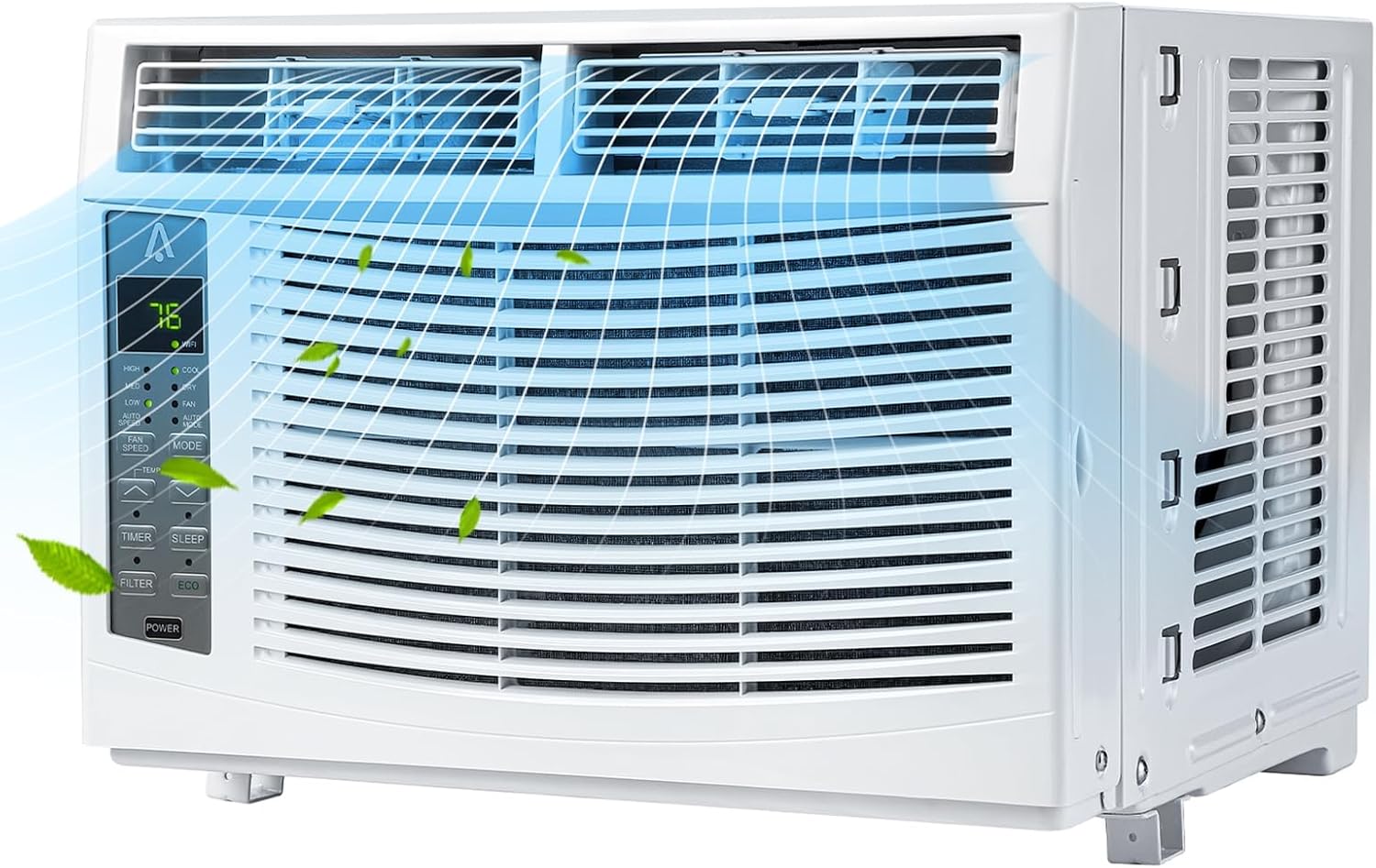 6000BTU Small Window Air Conditioner, Up to 250 Sqf, APP/Remote Controlled, Window AC Units with Cool and Fan, Washable Filter,50dB,Quick Installation