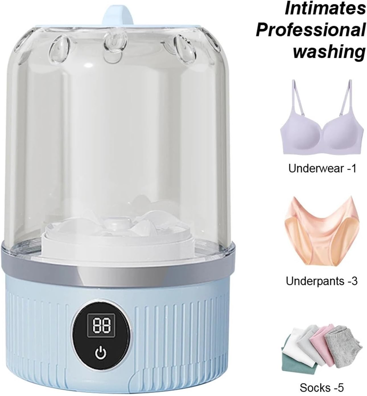 Compact Laundry. Underwear Washer With Laundry Cup Cordless Small Washing Machine Rechargeable Portable Washing Machine .Portable