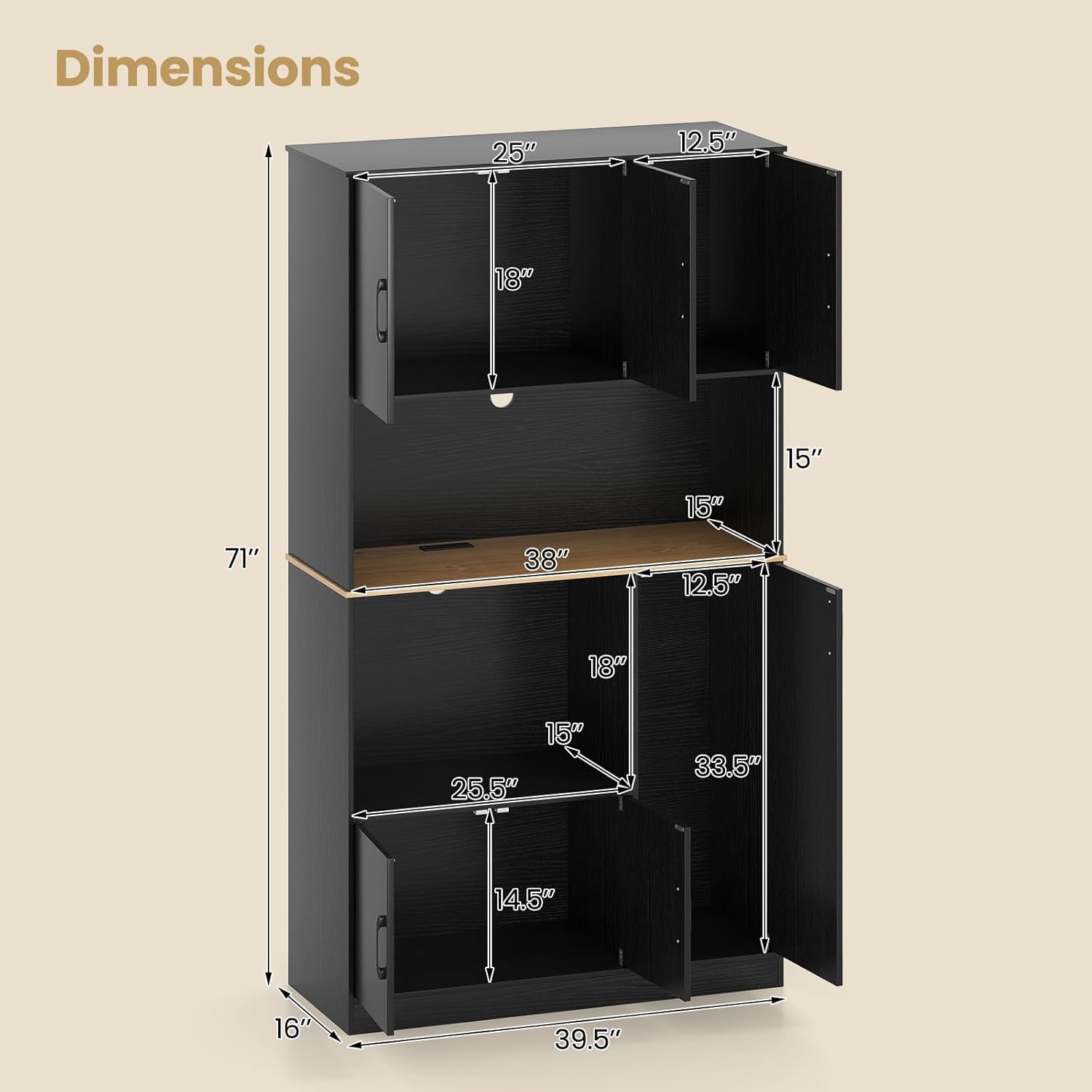 Giantex Kitchen Pantry Cabinet, 71