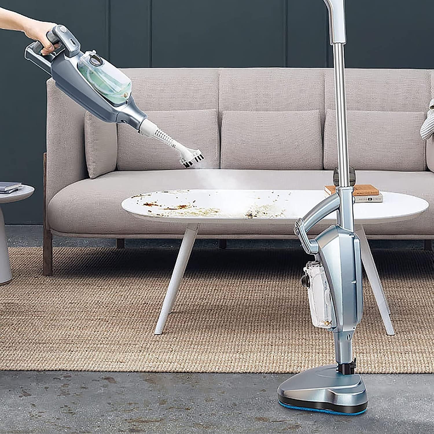 Steam Mop, Detachable Steam Cleaner, Multifunctional Cleaning Machine Floor Steamer, Suitable for Household Kitchens Hardwood Floor Tiles (Blue)