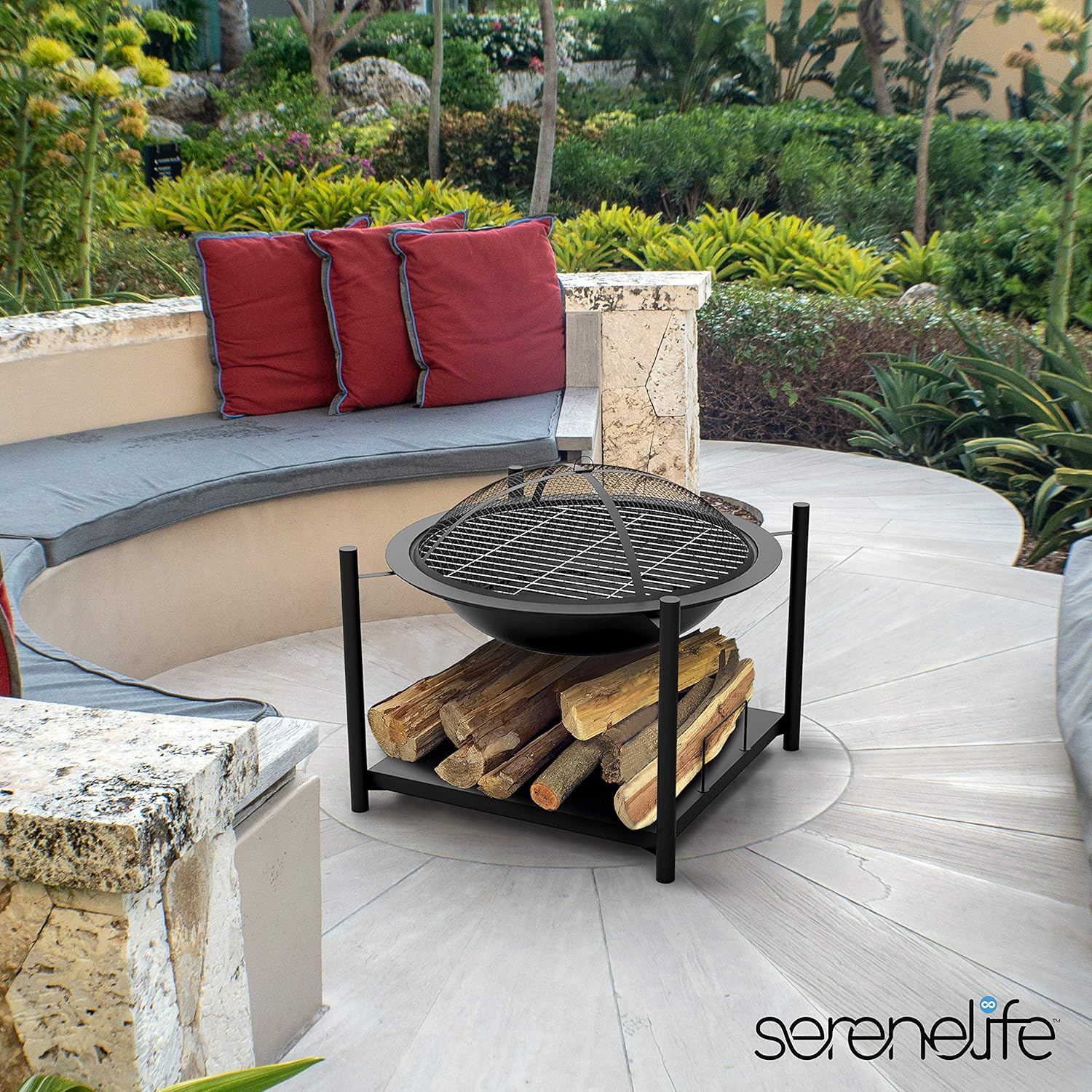 SereneLife Outdoor Wood Fire Pit - 26