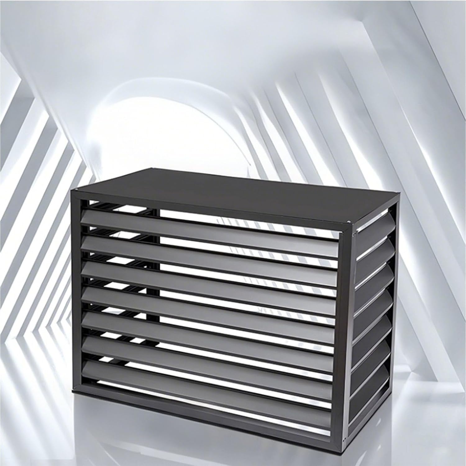 Air Conditioner Fence, Air Conditioner Fence Screen for Outdoor Units, All Weather Anti Theft, Dog Proof, for Privacy, Noise Reduction(Gray,110cm)