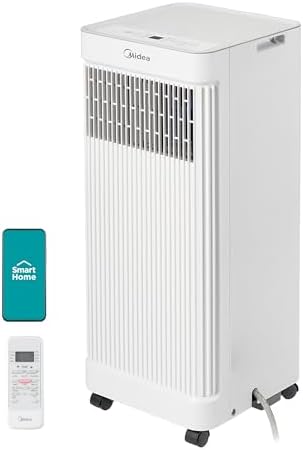 Midea 8,500 BTU ASHRAE (5,000 BTU SACC) Portable Air Conditioner Smart Control, Cools up to 150 Sq. Ft., with Dehumidifier & Fan mode, Easy- to-use Remote Control & Window Installation Kit Included