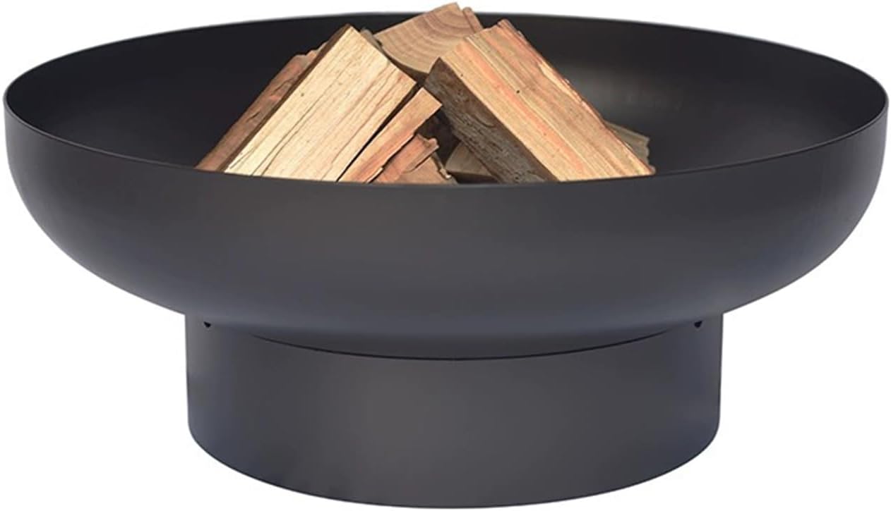 Outdoor Fire Pit, Portable Wood Burning Fire Pit Bowl,Heavy Duty Solid Metal Round Firepit,Bonfire Heating,Lightweight BBQ Grill Firepit,Outdoor Bonfire Fireplace,for Deck, Patio,60cm/23.6inch