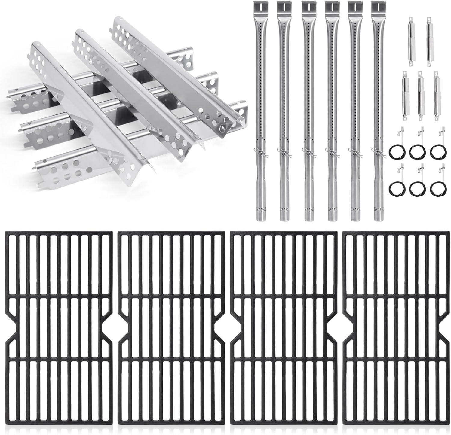 Criditpid Grill Replacement Parts for Charbroil Advantage 6 Burner 463240115, Grill Grates, Heat Plates, Burners, Carryover Tubes and Igniters for Char-Broil Advantage Grill Parts