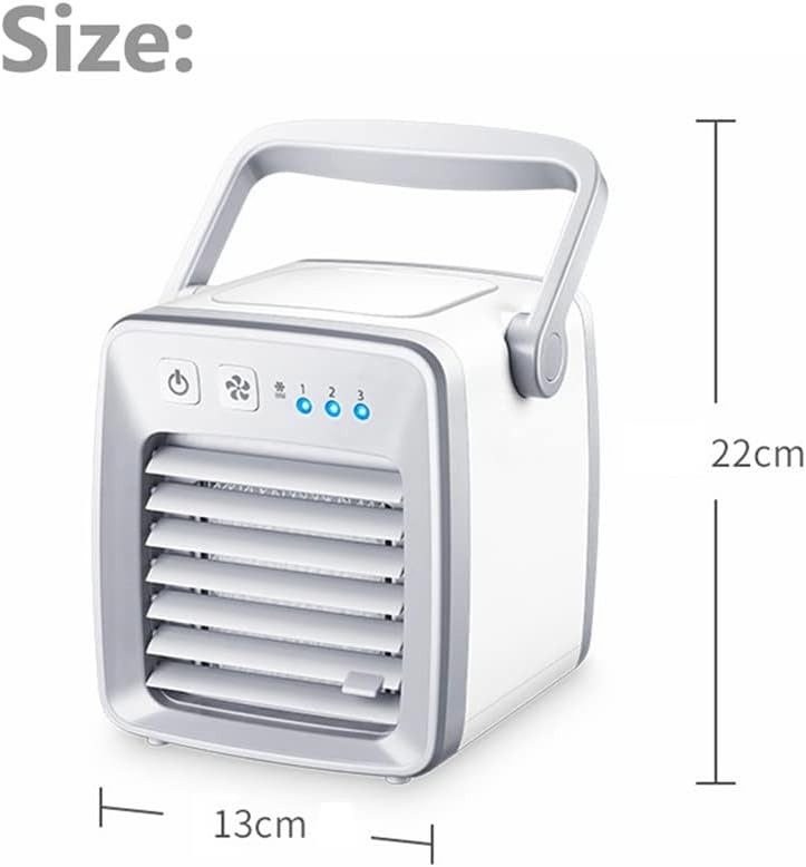 Portable Air Conditioner Cooling Fan Mini Air Cooler Multi-Function Purifier for Home Small Air Conditioning (Color : White, Size : 22 * 13cm) (White 22 * 13cm)
