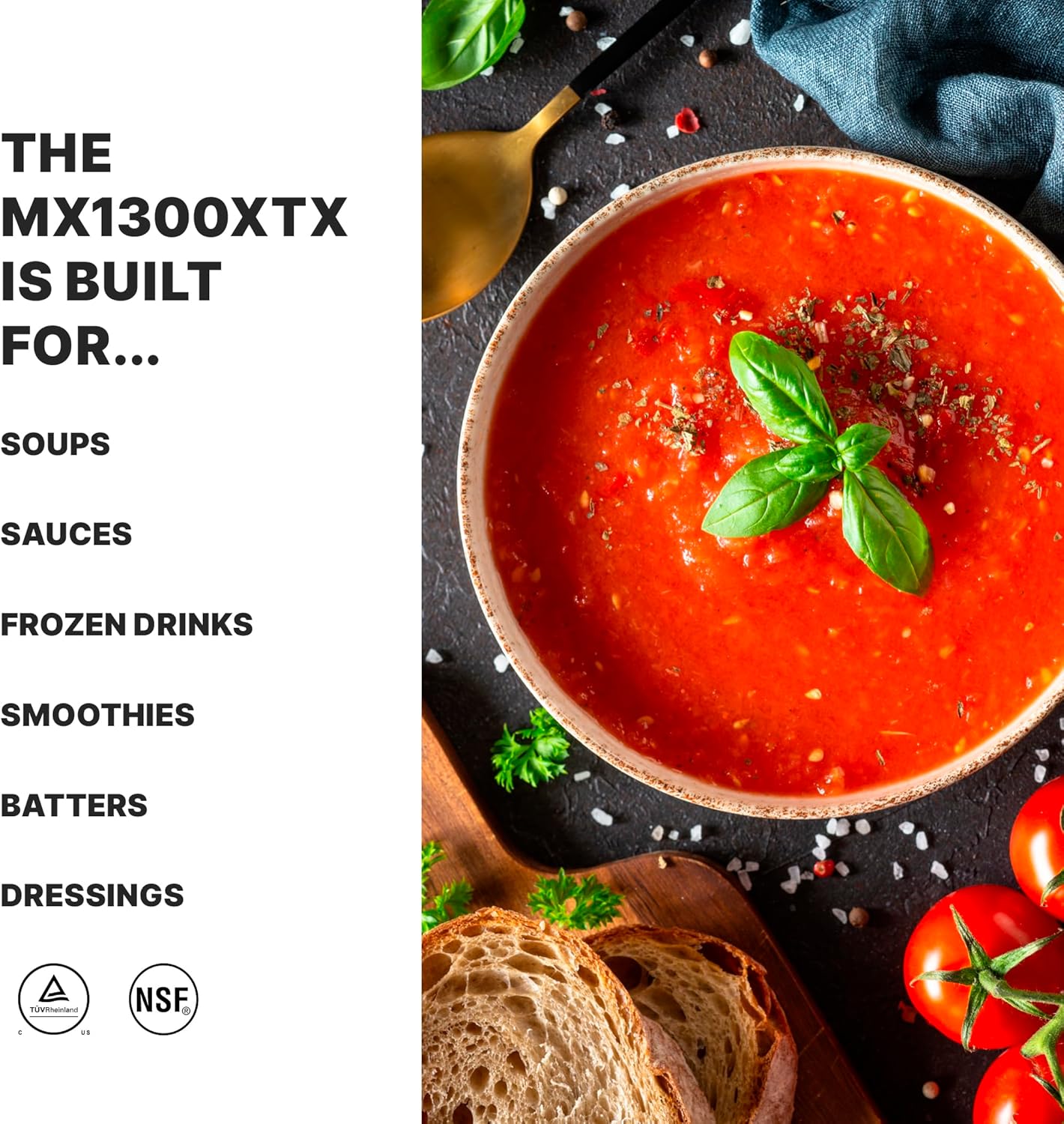 Waring Commercial MX1300XTX 3.5 HP Blender with 4 recipe programable LCD Display and a 64 oz. BPA Free Copolyester Container, 120V, 5-15 Phase Plug