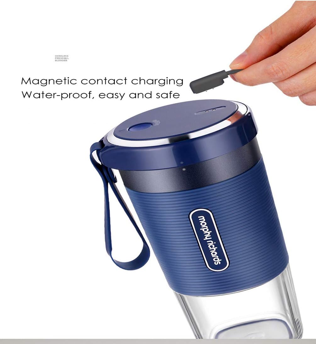 Portable Blender, Mini Blender Smoothie Maker with USB Rechargeable Electric Blender Professional Commercial for Vegetables and Fruit Smoothie Maker Blender Food Processor 1400Mah 300Ml,Blue