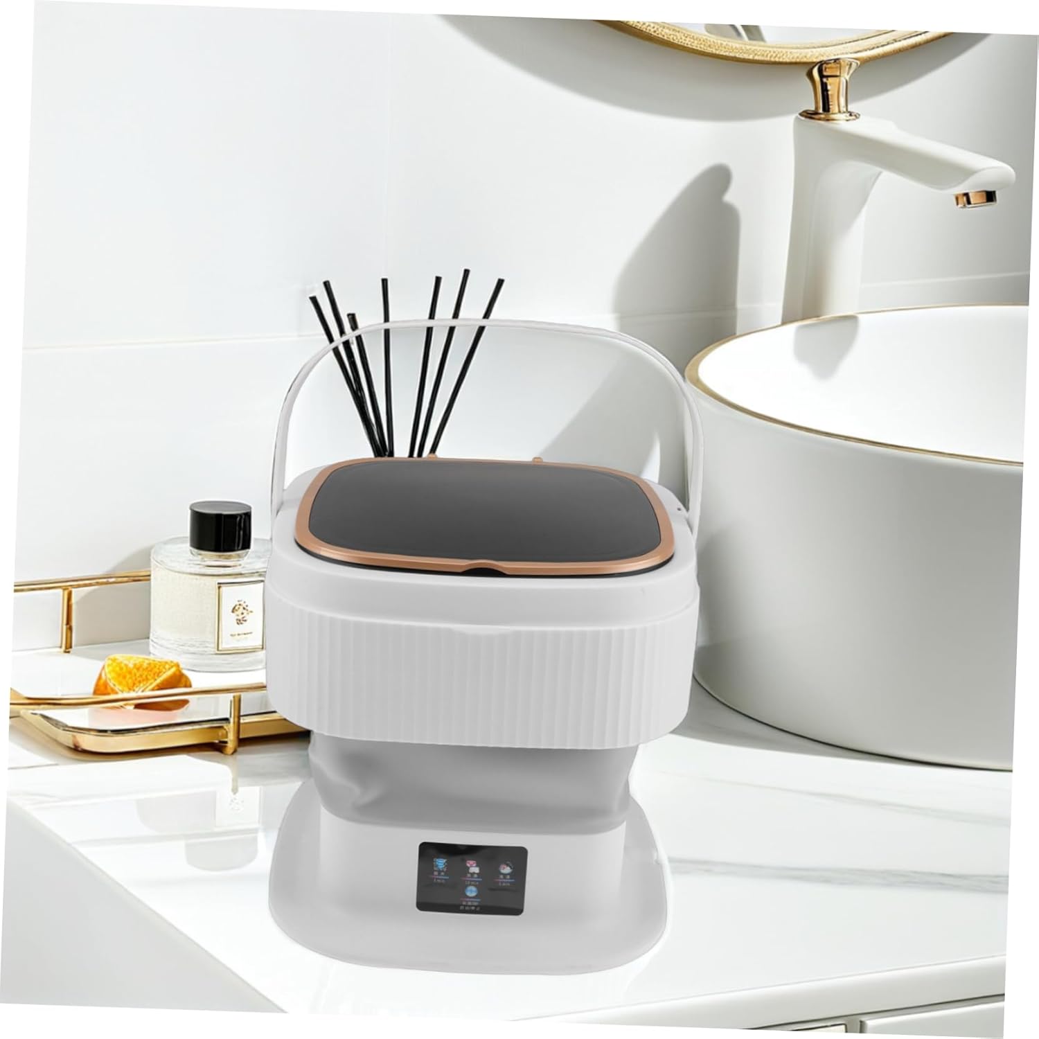 Generic Portable Washing Machine Mini Washer for Clothes Socks Underclothes Space-saving Design for Apartments Rvs and Travel