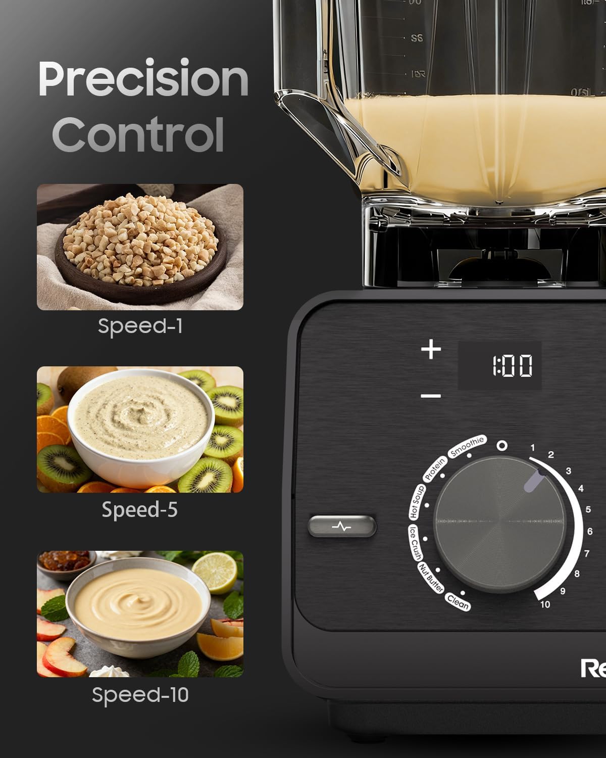 Countertop Smoothie Blender for Home, Ultra-Smooth Results for Smoothies & Protein Shakes, Blends Frozen Fruit & Ice, 56oz BPA-Free Tritan™ Jar, 10 Speeds & 6 Presets