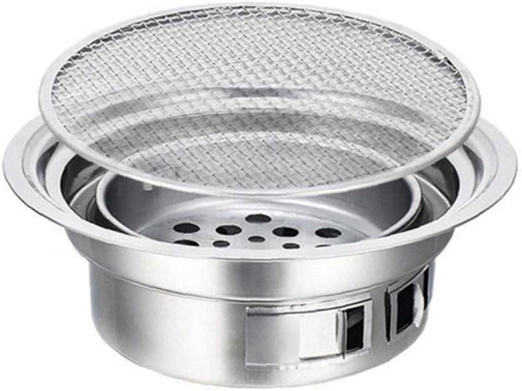 Charcoal Barbecue Grill Round Portable Household Camping Grill Stove with Barbecue Net,Outdoor Barbecue Tools