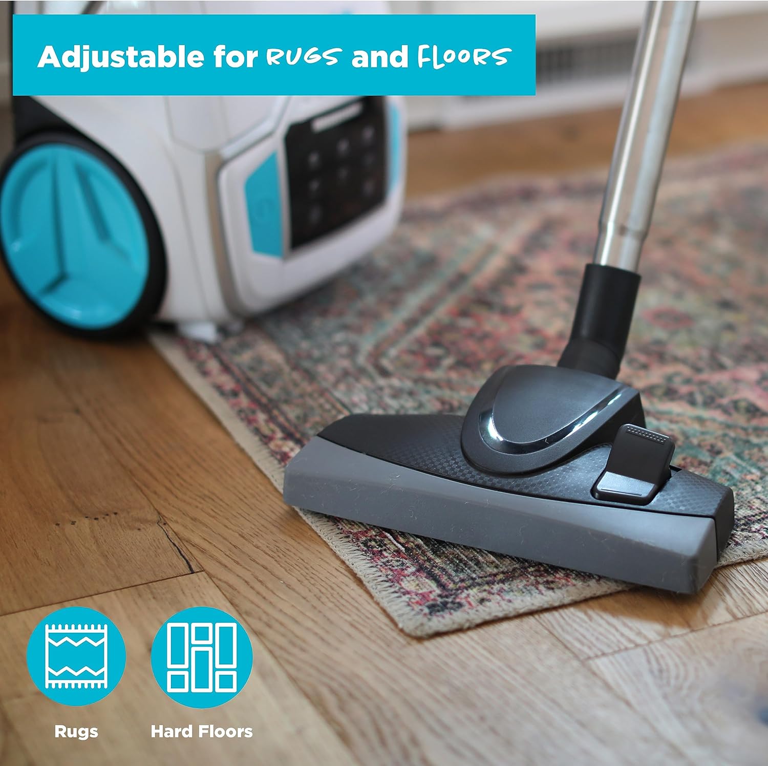 Simplicity Vacuums Scout Canister Vacuum Cleaner, Compact Rug and Wood Floor Vacuum, Household Vacuum Cleaners Feature Extendable Wand and Digital Suction Control…