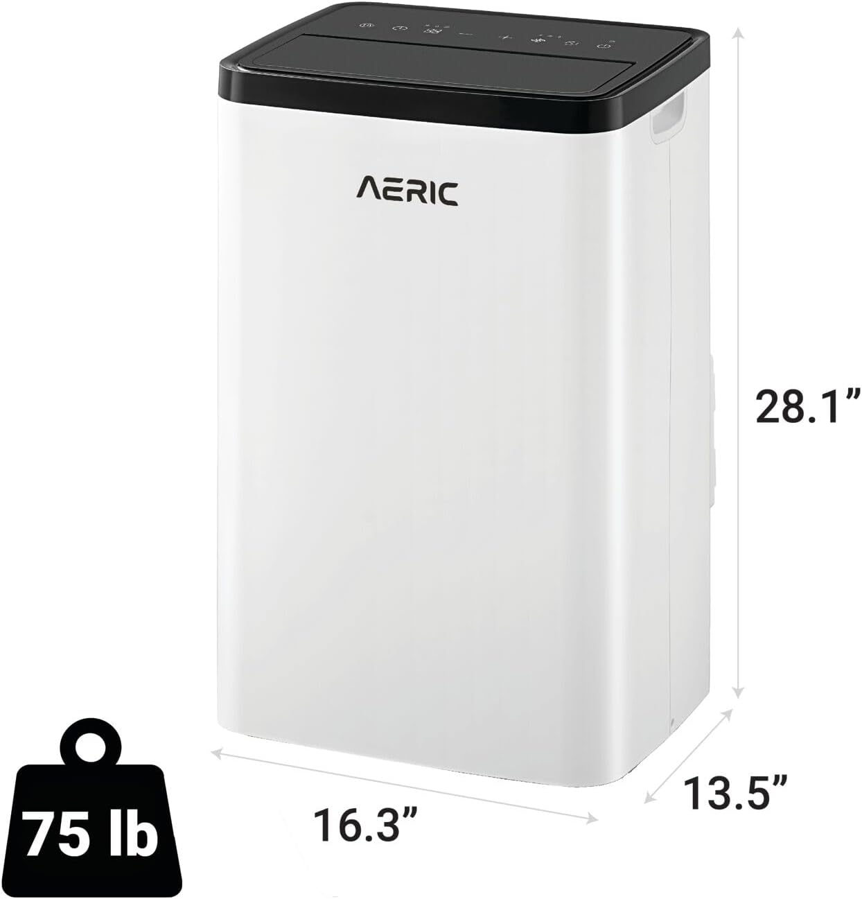 Aeric 10,000 BTU Portable Air Conditioner with Dehumidifier for Living Room and Apartment, 115V, Portable Air Conditioners for Large Rooms up to 700 Sq.Ft. with Remote Control in White