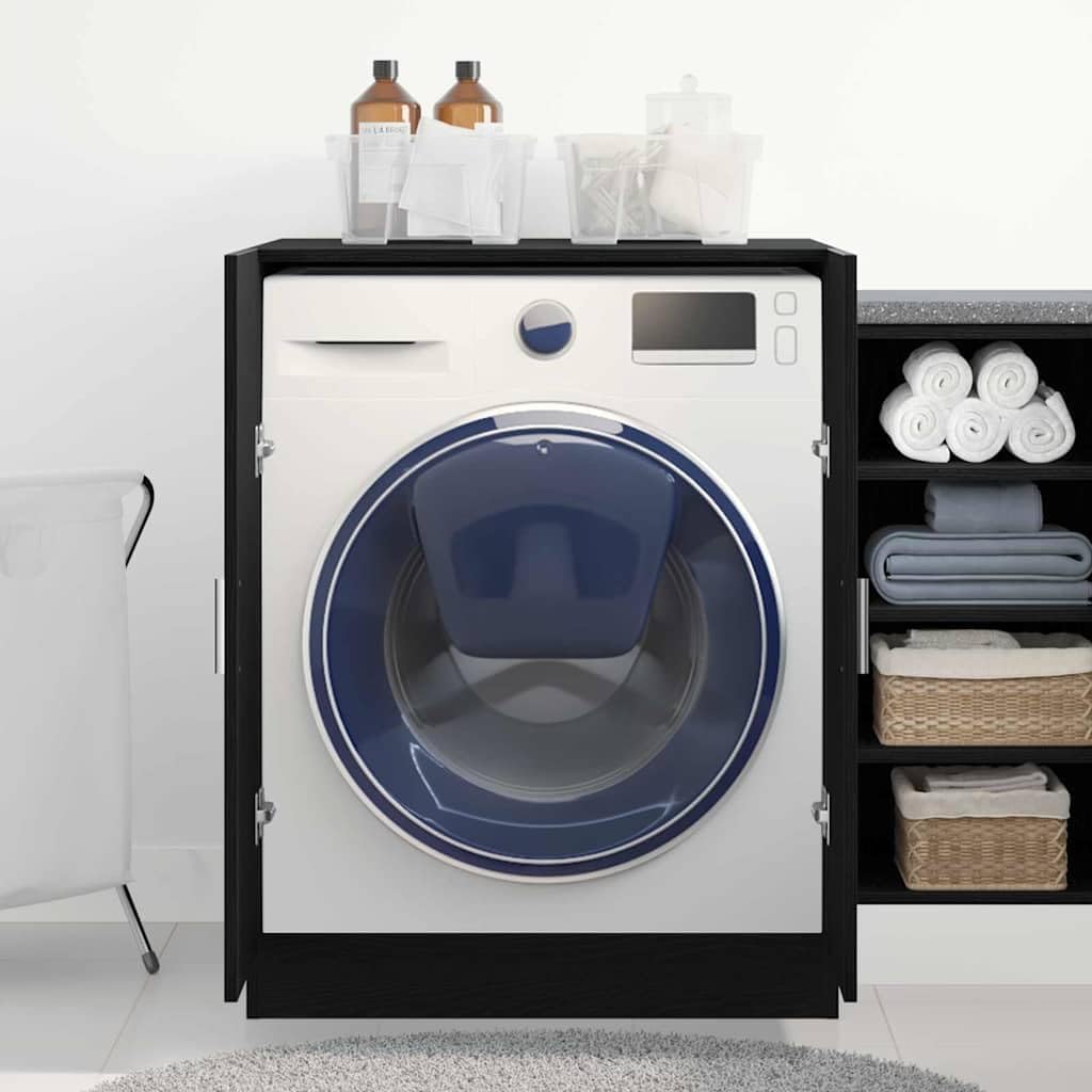 Washing Machine Cabinet Black Oak Engineered Wood,Home & Garden,Household Appliance Accessories,Laundry Appliance Accessories,Washer & Dryer Accessories