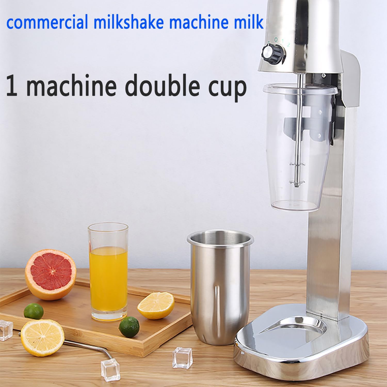 Single/Double Head Milkshake Machine, Commercial Food Blender with 800ML Large Capacity Hot/cold Cup,Motor Speed 18000 Rpm, Two Gears Free Choice Suitable for Protein Shakes,Malted Milk
