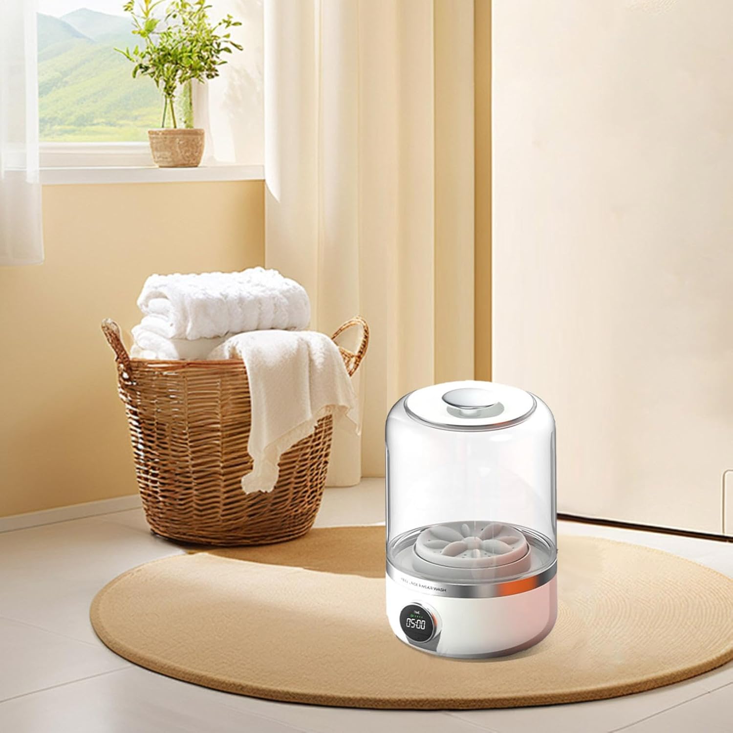 Cordless Mini Washing Machines, Underwear Washing Machine, Portable Rechargeable Silent Washer for Baby Clothes Socks Underwears, Mini Laundry Machine for Apartment Dorm Camping Travel