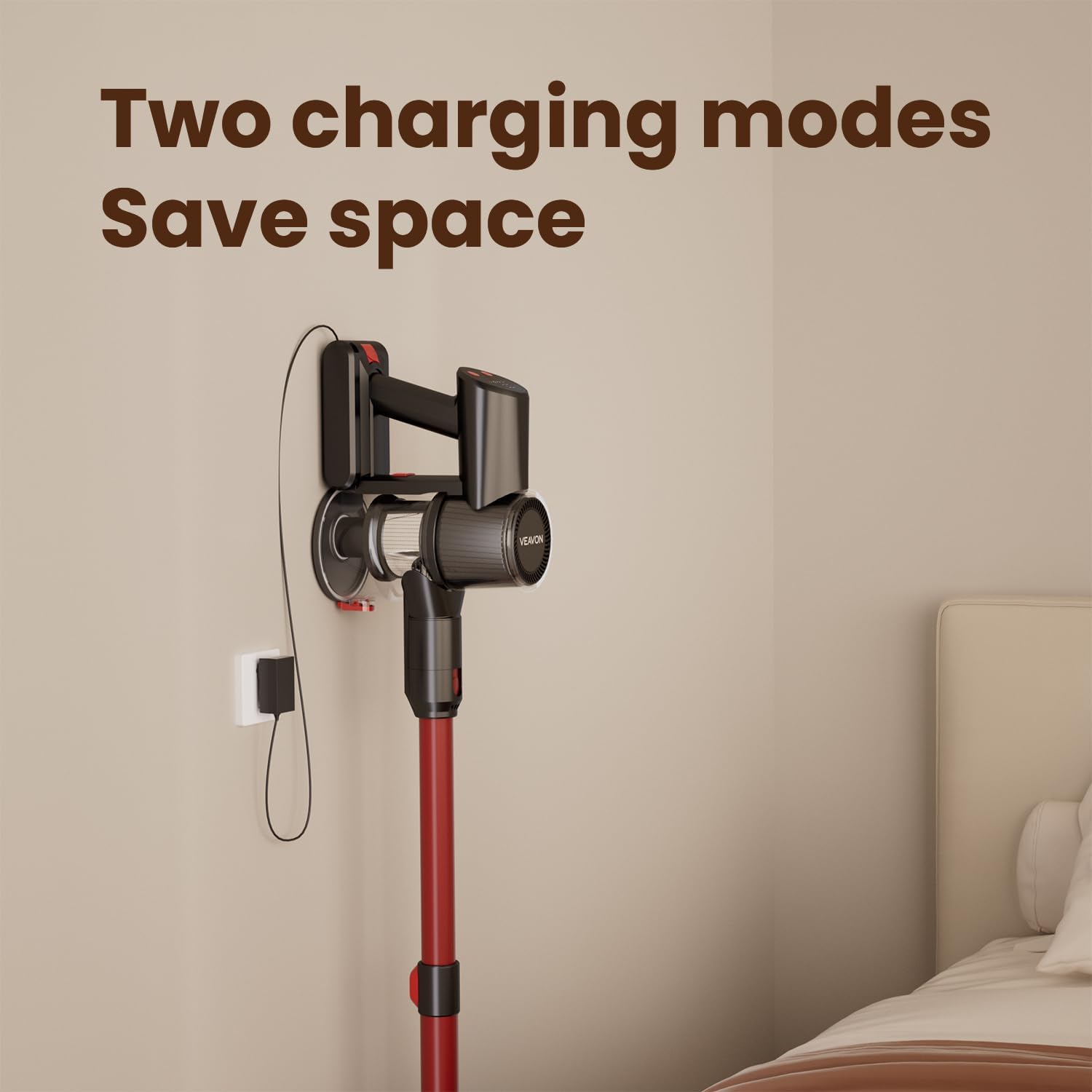 VEAVON 6-in-1 Cordless Stick Vacuum for Home 28KPa Suction of Green Laser Dust Reveal, 45min Runtime for All Floors VEAVON