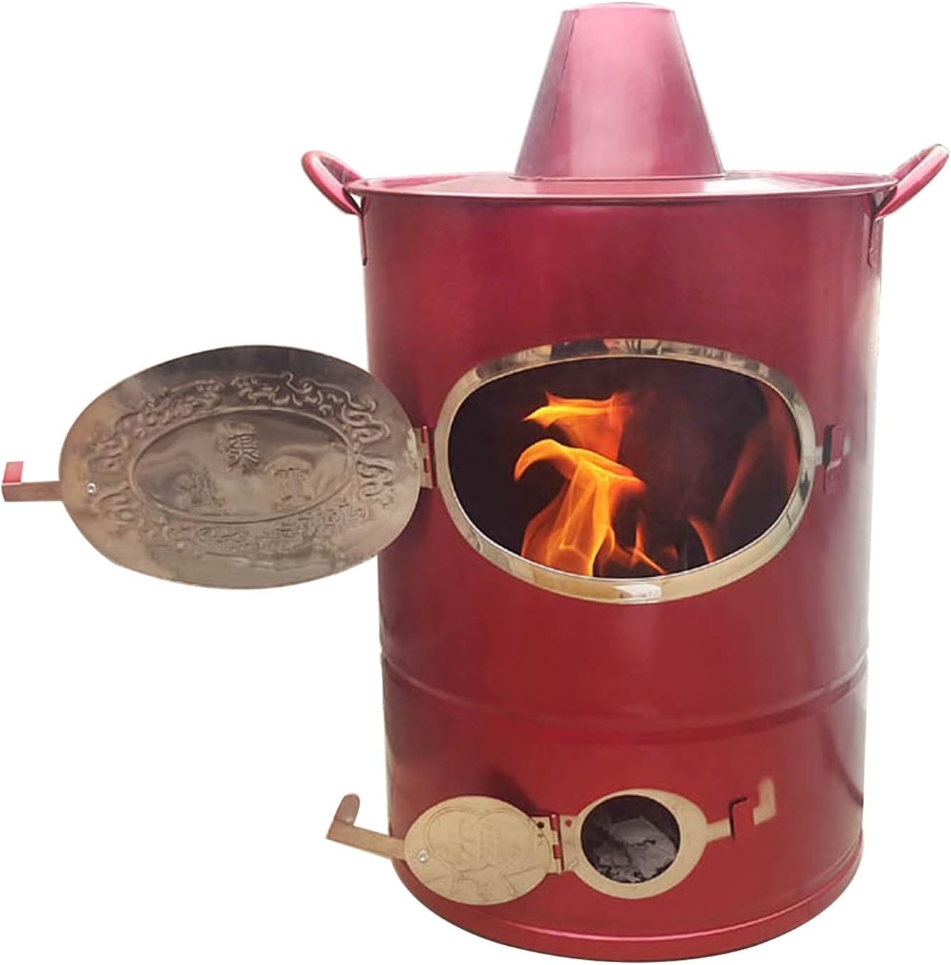 Burn Barrel, Outdoor Fire Pits,Burn Barrel Trash，Stainless Steel Incinerator Cage with Lid，Incinerator，Fire Pit, Burning Garbage, Leaves, Yard Waste, Debris Paper(34cm/13in)