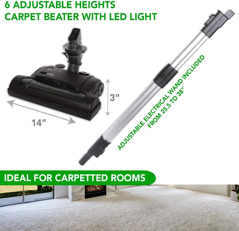 OVO Heavy Duty Powerful Central Vacuum System, Hybrid Filtration (with or Without Disposable Bags) 35L or 9.25Gal, 700 Airwatts with 30ft Carpet Deluxe Accessory Kit Included