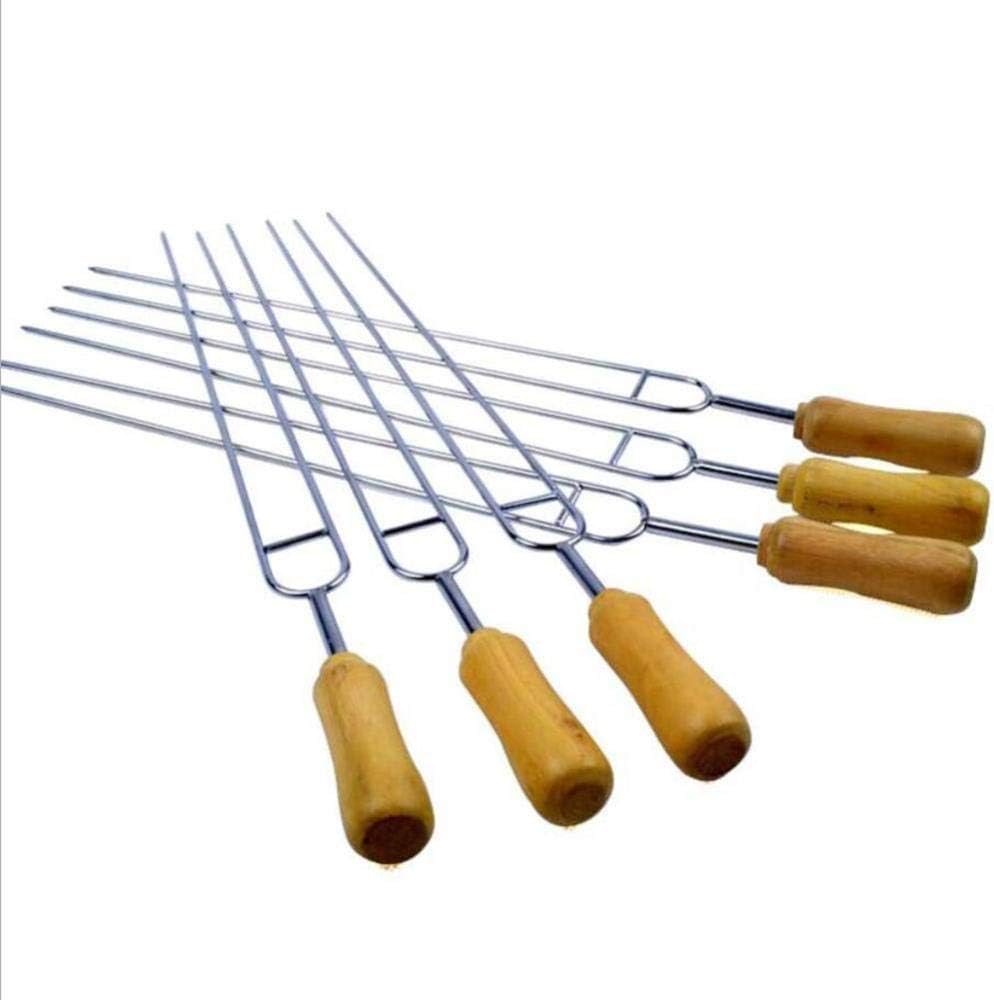 Stainless Steel Barbecue Skewers,6-piece Pins,Outdoor Camping Utensils,High Temperature Resistant Kitchen Tools