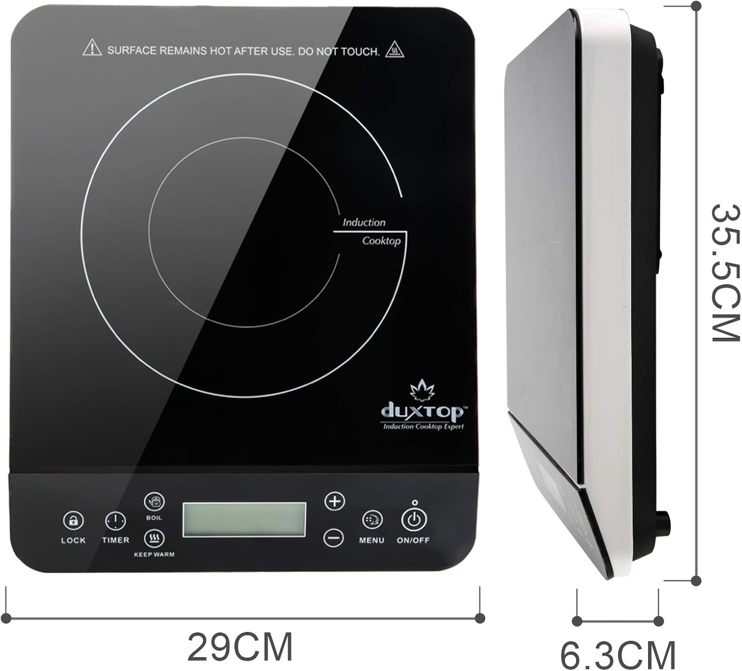 Duxtop Portable Induction Cooktop, Countertop Burner Induction Hot Plate with LCD Sensor Touch 1800 Watts, Black 9610LS BT-200DZ