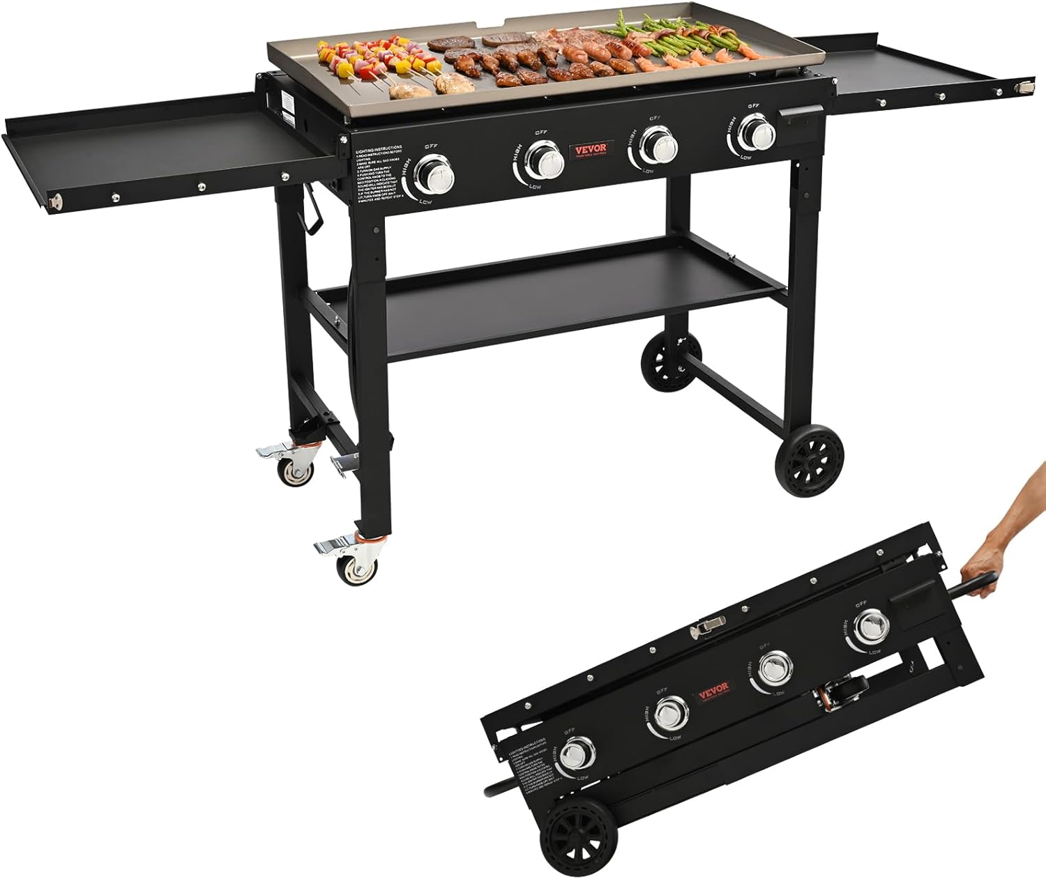 Propane Griddle on Cart, 36