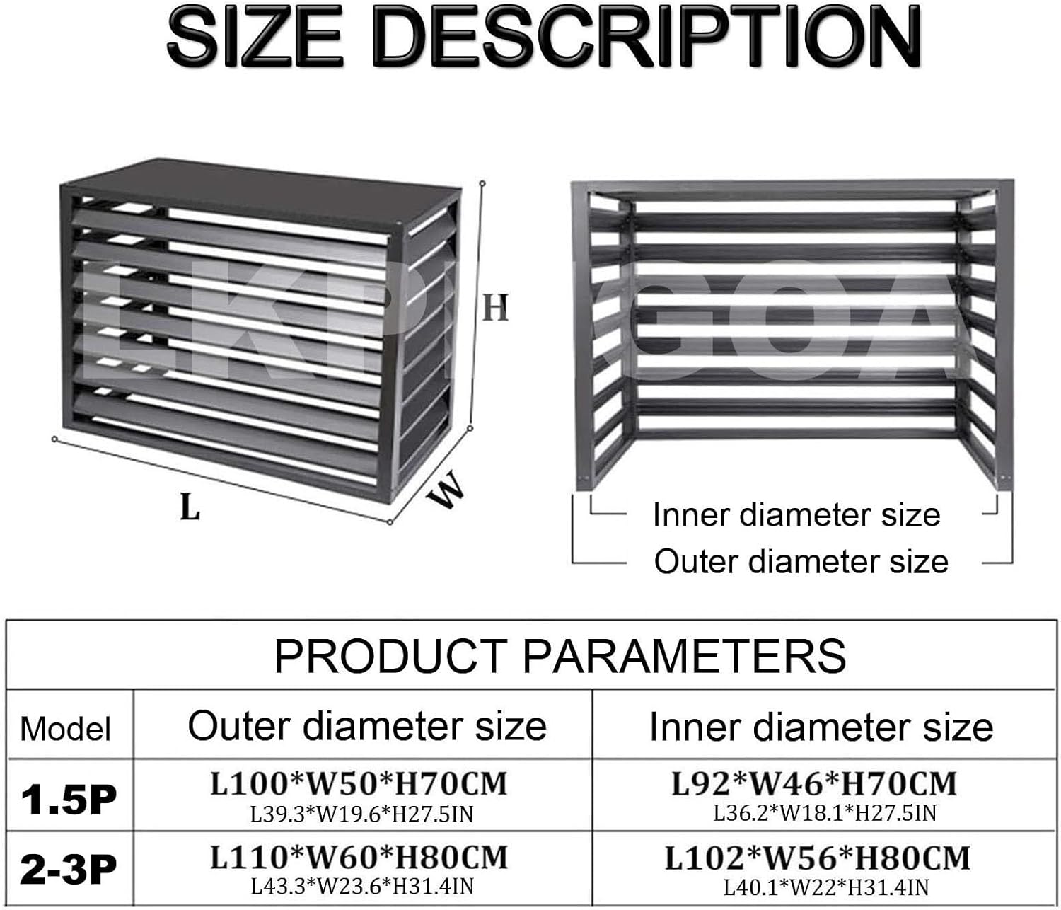 Aluminum Air Conditioner Cover, Air Conditioner Fence for Outside, Anti Theft, Noise Reduction, Wide Application, Outdoor All Weather(White,110cm)
