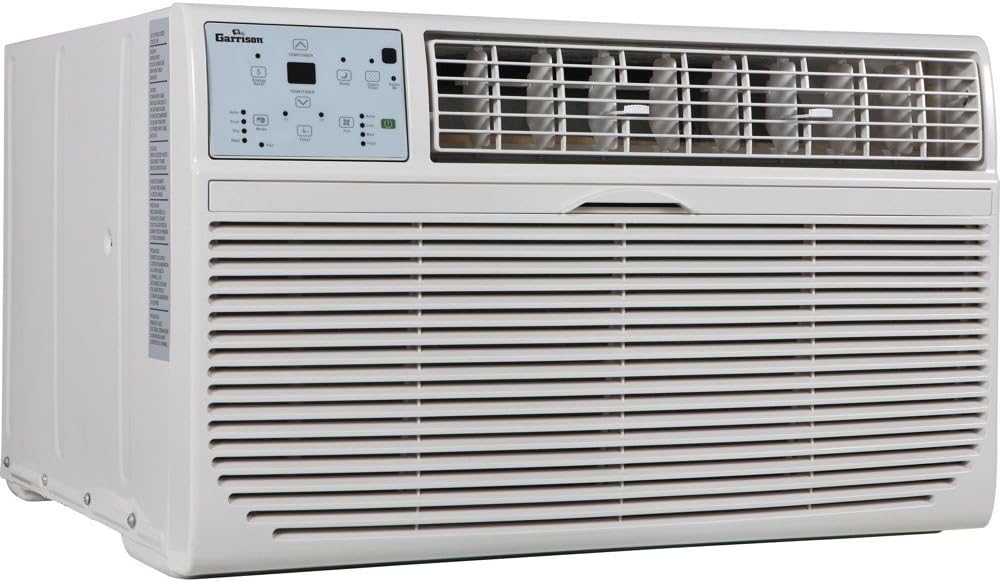 GARRISON 2477811 R-410A Through-The-Wall Heat/Cool Air Conditioner with Remote Control, 8000 BTU, White