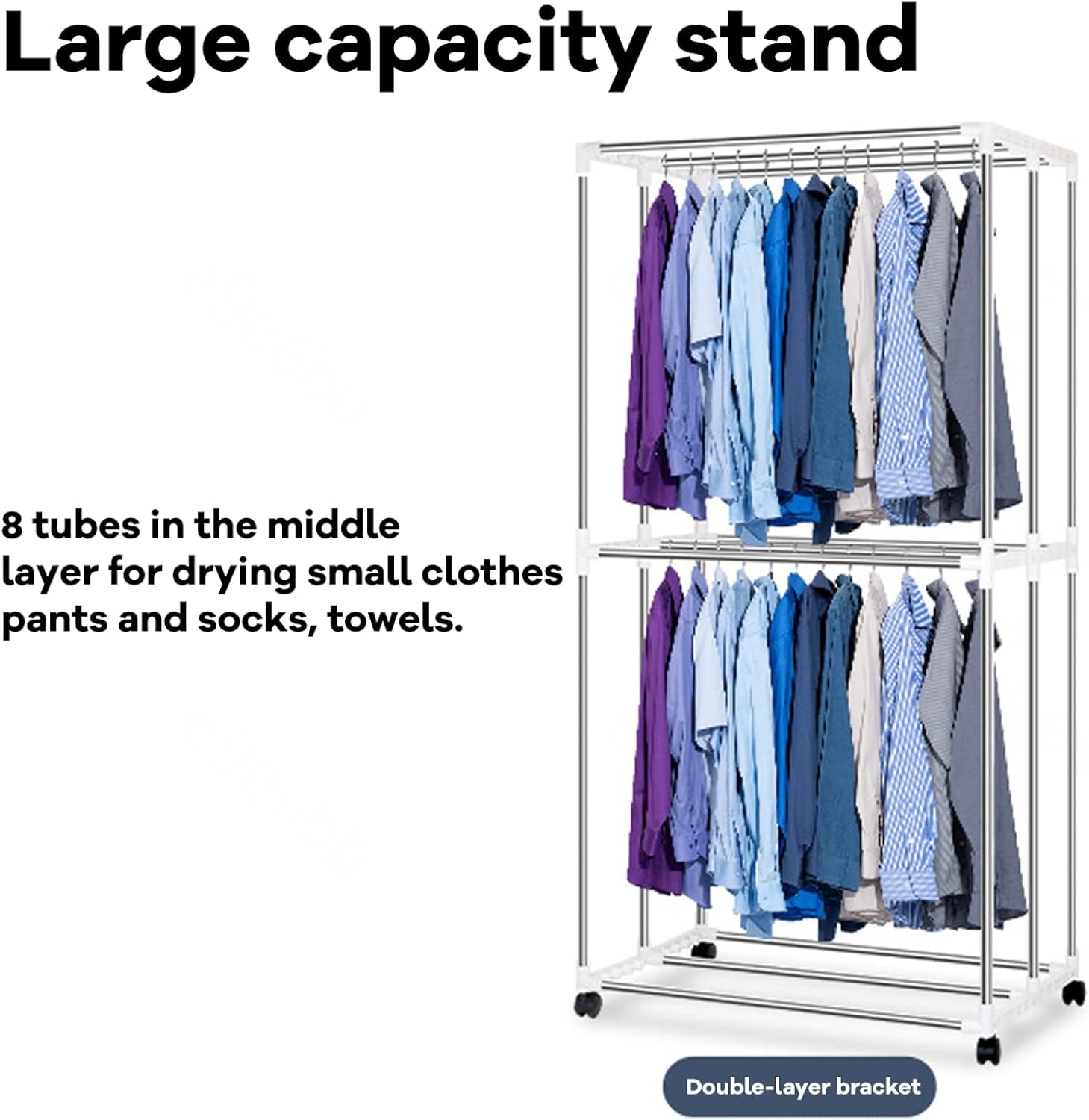 Electric Clothes Dryer, Efficient Indoor Wet Laundry Warm Air Heated Drying Rack Wardrobe, Portable Clothes Airer 2/3-Tier Electric Clothes Drying Rack Foldable Energy Saving The New