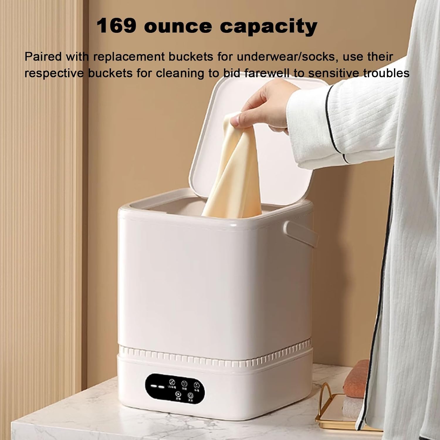 Portable Washing Machine and Dryer, Travel Washing Mini Washing Machine with Draining Basket, Apartment Washing Machine for Underwear, Socks, Towels, Delicates Compact Washing Machine