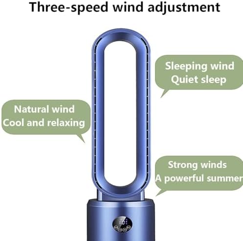 Bladeless Fan Electric Fan Home air Conditioning air Circulation Tower Fan Floor Fan Without Fan Blade Mute air Circulation Fan with Remote Control can be timed(Blue)