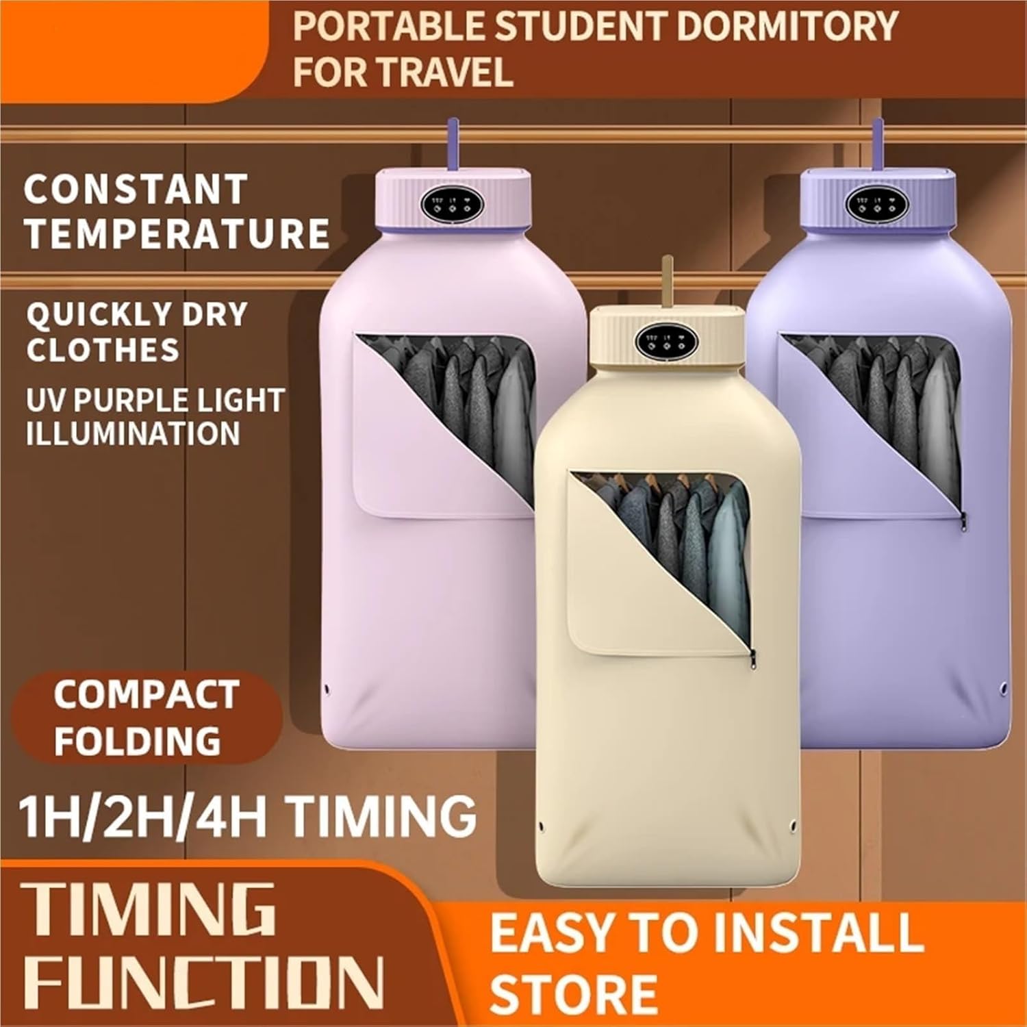 Portable Clothes Dryer for Apartment RV Travel Small Quiet Fast Drying Machine with Timer & Hassle-Free Setup clothes dryers