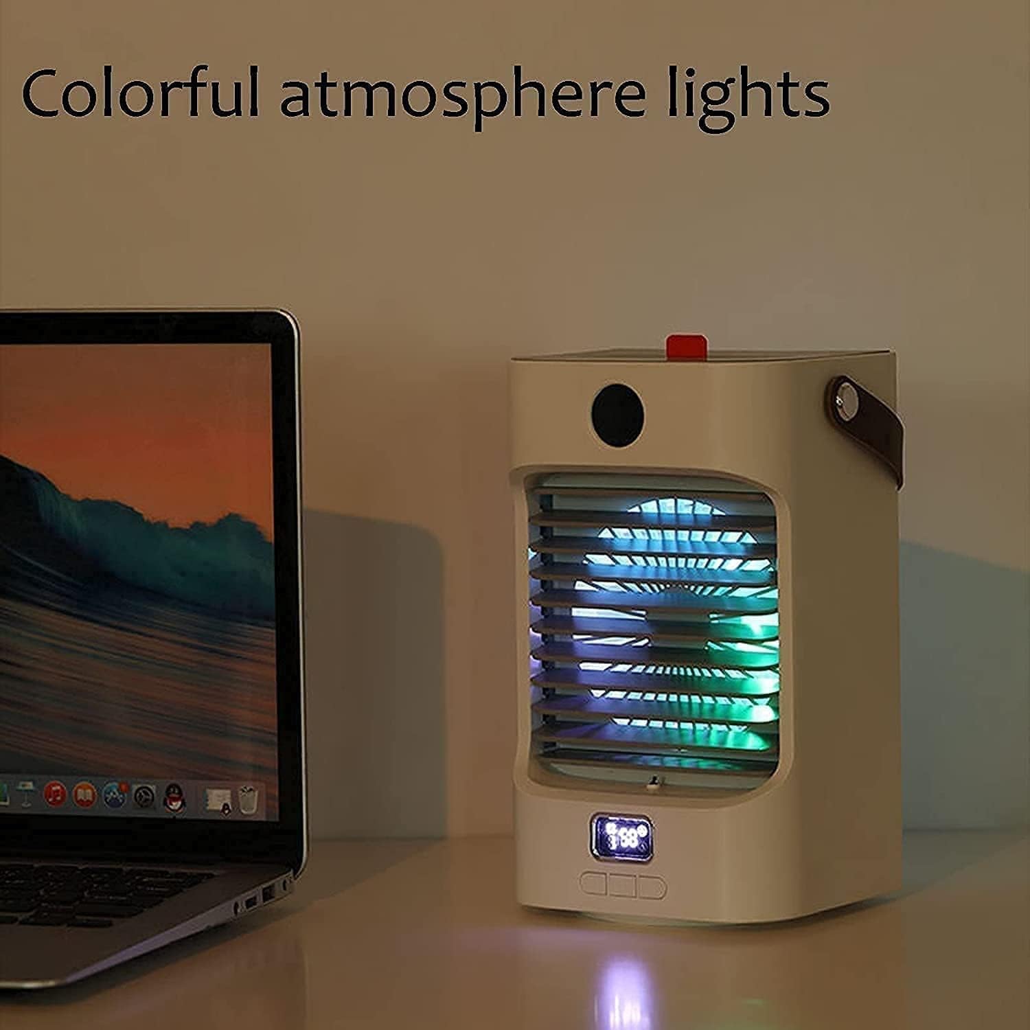 Portable Air Conditioners Fan, USB Personal Air Conditioner Fan with 3 Speeds, Air Cooler for Bedroom Home Office (Color : Green)