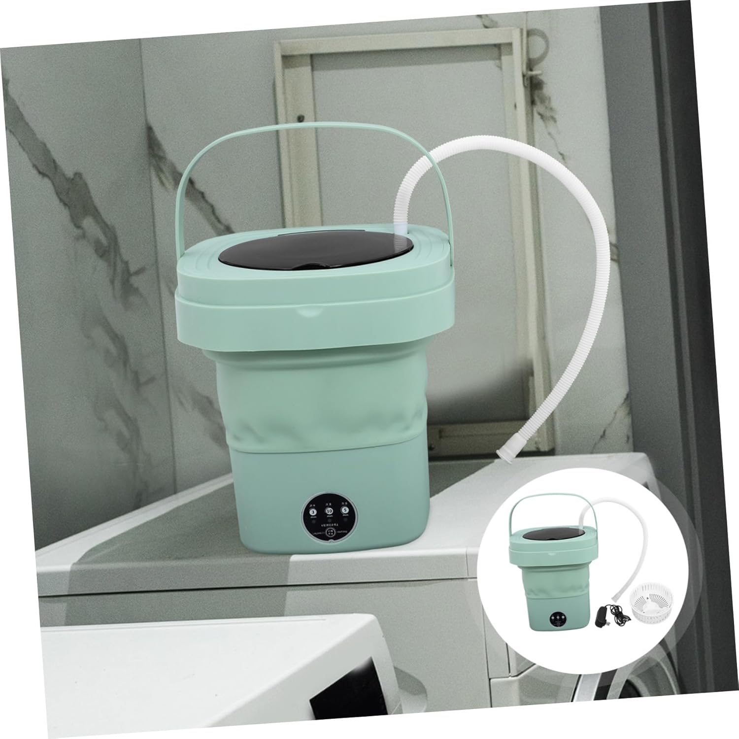 Mini Portable Folding Washing Machine Compact Washer for and Apartments User-friendly Touchscreen Space-saving Design Drainage