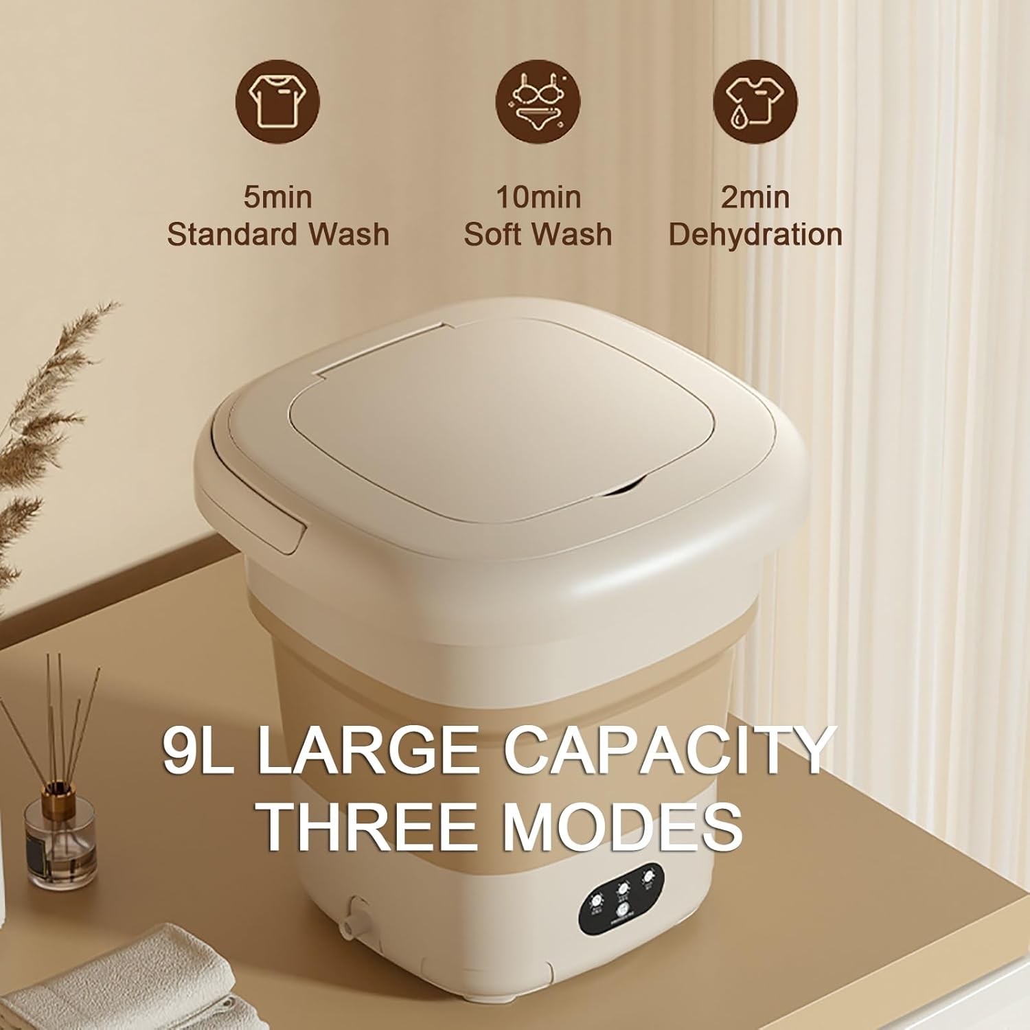 Mini Washer, Washer, for Socks Underwear Baby Clothes,Suitable for Apartment Camping RV Travel Laundry (Size : B)